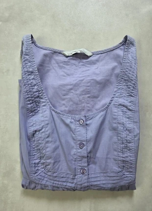Top lavande Zara Basic Boutonné Col carré Taille XL, marque: Zara, état: Bon état, taille: XL / 42 / 14, 6,00 €, 7,00 € Protection acheteurs incluse