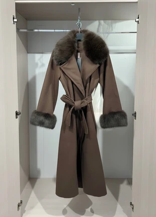 Manteau long chic neuf marron fourrure col et manches tendance viral tiktok, marque: Made In Italy, état: Neuf avec étiquette, taille: Taille unique, 50,00 €, 53,20 € Protection acheteurs incluse