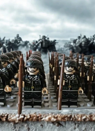 Lot 24 soldats allemands compatibles Lego + fusils + plaque, staat: Nieuw met prijskaartje, maat: 7 jaar / 122 cm, € 10,00, € 11,20 inclusief Kopersbescherming Pro