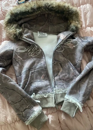 Named collective camo tree hoodie with fur hood, brand: NAMED collective, condition: Very good, size: 2 / XS, $26.80, $28.84 includes Buyer Protection