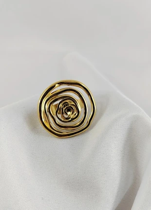 bague géométrique en acier inoxidable doré .ref : X30 1/38, brand: sans marque, condition: Very good, size: Adjustable, €11.90, €13.20 includes Buyer Protection Pro