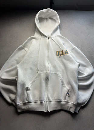 Hoodie full zip pull à capuche zip Russel Athletic USA vintage blanc – Taille S Oversize (Unisexe), brand: Russel Athletic, condition: Very good, size: S, €19.00, €20.65 includes Buyer Protection Pro