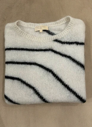 Pull épais d’hiver Sézane Paige en laine col rond | Blanc/Noir | Taille S, marca: Sézane, estado: Muito bom, tamanho: S / 36 / 8, €75.00, €79.45 inclui Proteção do Comprador