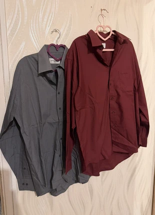 Lot 2 chemises Pierre Cardin 👔 bordeaux & gris – coupe classique – excellent état, brand: Pierre Cardin, condizioni: Ottime, taglia: M, €20.00, €21.70 include la Protezione acquisti