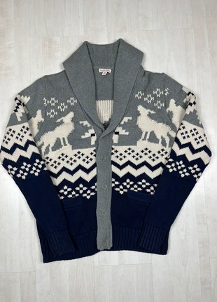 Gilet cardigan vintage | à motifs de loup bleu marine gris et blanc 100% coton | taille S, marque: Vintage Dressing, état: Très bon état, taille: S, 15,00 €, 16,45 € Protection acheteurs incluse