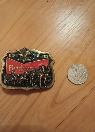 Vintage Budweiser metal belt buckle, brand: Budweiser, condition: Very good, size: Adjustable, £8.00, £9.10 includes Buyer Protection