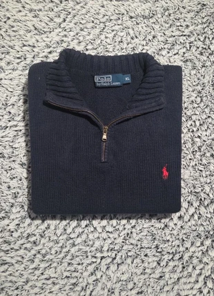 Half zip 1/4 zip col camionneur Ralph Lauren | Bleu Marine | Taille L | Très bon état 100% coton, brand: Ralph Lauren, condizioni: Ottime, taglia: XL, €50.00, €53.20 include la Protezione acquisti