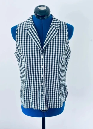 Chemise sans manches à carreaux noir et blanc – 1-2-3 Paris – Taille 42 – Made in France, marque: 123, état: Très bon état, taille: XL / 42 / 14, 10,00 €, 11,20 € Protection acheteurs (Pro) incluse