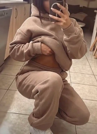 Superbe Ensemble Survêtement Beige/Marron Glacé - Sweat à Capuche + Jogging Oversize, condizioni: Nuovo senza cartellino, taglia: M / IT 42 / EU 38, €35.50, €37.98 include la Protezione acquisti