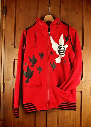 Sweat, gilet zippé avec capuche Com8 Vintage Rouge & Noir – Taille S – y2k, marca: Com8, estado: Muy bueno, tamaño: S, 15,00 €, 16,45 € Protección al comprador incluida