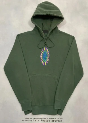 Sweat Obey Vert foncé Broderie coupe large Loose fit Hoodie Taille S #623, merk: Obey, staat: Heel goed, maat: S, € 49,00, € 52,15 inclusief Kopersbescherming