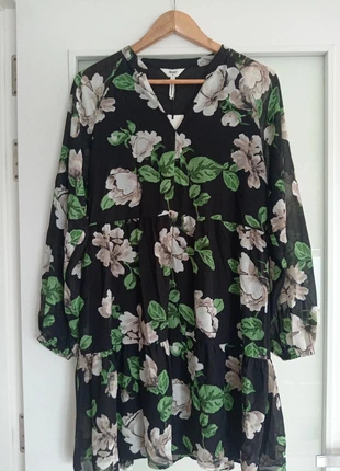 Vestido floral de manga larga verde y negro sin estrenar, marca: Object, estado: Nuevo con etiquetas, tamaño: M / 38 / 10, 36,00 €, 38,50 € Protección al comprador incluida