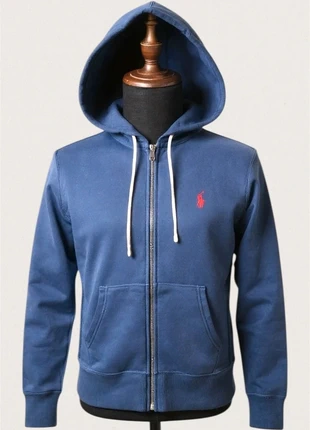 Sweat à capuche avec zip Ralph Lauren bleu marine logo brodé rouge / Taille S, brand: Ralph Lauren, condition: Very good, size: S, €65.00, €68.95 includes Buyer Protection