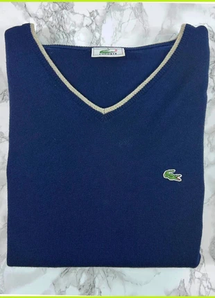 Pull Lacoste Bleu / Col V / Logo brodé / Taille M Homme, brand: Lacoste, condition: Very good, size: M, €23.00, €24.85 includes Buyer Protection