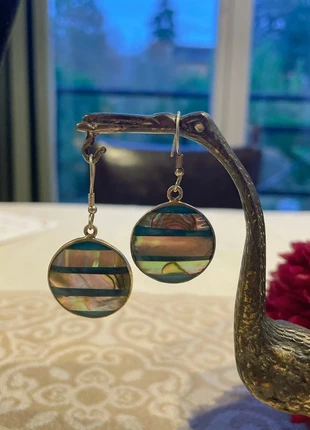 Boucles d’oreilles vintage artisanale Mexico en nacre véritable., brand: Mexico nacre, condition: Very good, €24.30, €26.22 includes Buyer Protection