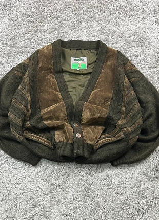 Earth Tones Cardigan with Suede Details, marque: Vintage Dressing, état: Bon état, taille: XL, 14,95 €, 16,40 € Protection acheteurs incluse