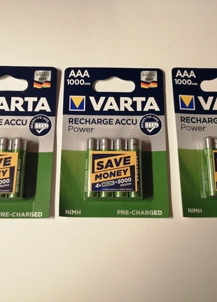 Varta AAA Recharge Power 1000mAh oplaadbare batterijen (3x4st), brand: VARTA, condizioni: Nuovo con cartellino, €12.00, €13.30 include la Protezione acquisti