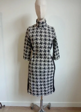 Vestido vintage con estampado de pata de gallo en tonos blanco y negro, marque: Vintage Dressing, état: Neuf avec étiquette, taille: S / 36 / 8, 55,00 €, 58,45 € Protection acheteurs incluse