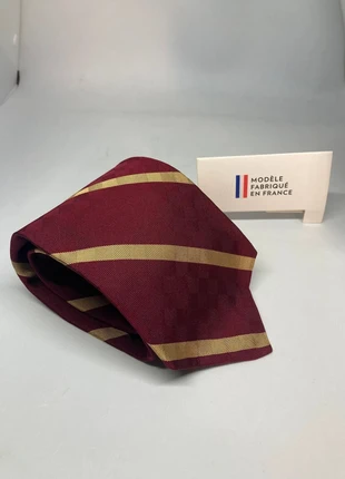 Cravate large vintage Faconnable bordeaux à rayures ocre 9cm bon état, brand: Façonnable, condition: Good, €20.00, €21.70 includes Buyer Protection