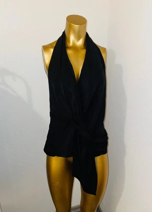 ZARA Neckholder Leinen-Top Schwarz XL – Sexy, Rückenfrei, Wickeloptik, Neu mit Etikett, brand: Zara, condizioni: Nuovo con cartellino, taglia: XL / IT 46 / EU 42, €12.00, €13.30 include la Protezione acquisti