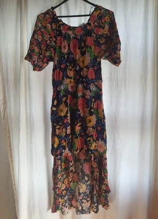 Kleid – bunt & asymmetrisch, Boho-Stil, marque: Desigual, état: Très bon état, taille: L / 40 / 12, 13,00 €, 14,35 € Protection acheteurs incluse