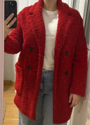 Abrigo de lana rojo de Bershka, marque: Bershka, état: Très bon état, taille: S / 36 / 8, 40,00 €, 42,70 € Protection acheteurs incluse