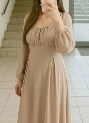 Robe beige longue à manches bouffantes taille S, marca: Balinéa, estado: Muito bom, tamanho: S / 36 / 8, €36.80, €39.34 inclui Proteção do Comprador