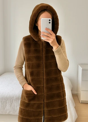 Manteau Sans Manches Marron Style Fourrure – Taille S/M, merk: Vintage Dressing, staat: Heel goed, maat: S / 36 / 8, € 5,00, € 5,95 inclusief Kopersbescherming