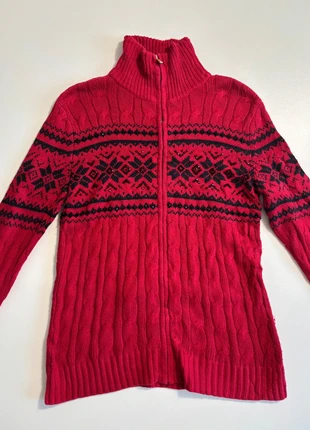 Pull rouge à motifs jacquard et strass – Lauren Ralph Lauren – Taille S, marca: Ralph Lauren, estado: Muito bom, tamanho: S / 36 / 8, €14.00, €15.40 inclui Proteção do Comprador Pro