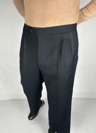 Pantalon de costume à double pinces en laine noir - coupe droite vintage 80s | taille fr44, brand: Vintage Dressing, condition: Very good, size: W34, €29.90, €32.10 includes Buyer Protection Pro