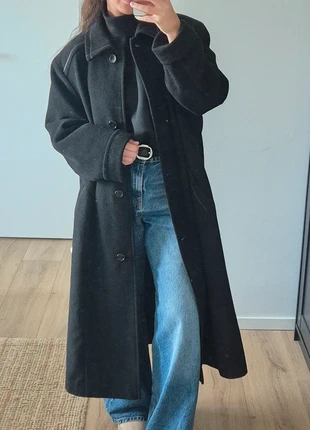 Vintage Woolen Coat Black, merk: Vintage Dressing, staat: Heel goed, maat: XL / 42 / 14, € 90,00, € 95,20 inclusief Kopersbescherming