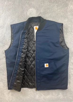 Veste sans manche/jacket Detroit Carhartt marine bleu taille l rework, merk: Carhartt, staat: Heel goed, maat: L, € 39,90, € 42,60 inclusief Kopersbescherming