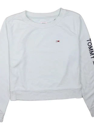 Tommy jeans women's 90's crop crew neck sweatshirt medium blue, brand: Tommy Jeans, condition: Very good, size: M / 10, £10.00, £11.20 includes Buyer Protection Pro
