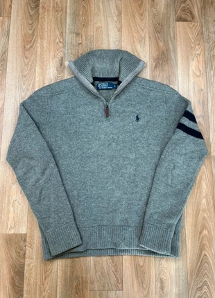 Half zip 1/4 zip col camionneur Ralph Lauren | Taille S | Gris clair logo brodé, marke: Ralph Lauren, zustand: Gut, größe: S, 30,00 €, 32,20 € beinhaltet Vinted-Käuferschutz Pro