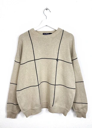 Nautica Sweater Retro 2000s Oversize Classic Style Beige Y2K, merk: Nautica, staat: Goed, maat: L, € 15,00, € 16,45 inclusief Kopersbescherming Pro