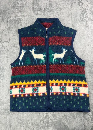 Vintage 70s 80s 90s Crazy Fleece Vest G.H. Bass & Co – Retro Deer Pattern – Size M, marque: Vintage Dressing, état: Très bon état, taille: M, 35,00 €, 37,45 € Protection acheteurs incluse