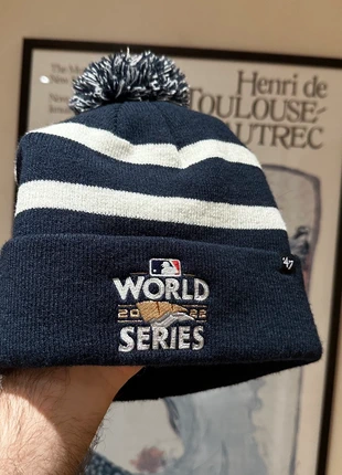 New 2022 MLB Baseball World Series Navy & White Stripe Bobble Beanie - One Size, brand: MLB, condition: New with tags, size: One size, £5.00, £5.95 includes Buyer Protection