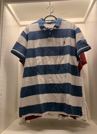 Polo Ralph Lauren Slim Fit XXL – rayé bleu blanc classique, merk: Ralph Lauren, staat: Nieuw zonder prijskaartje, maat: XXL, € 13,00, € 14,35 inclusief Kopersbescherming