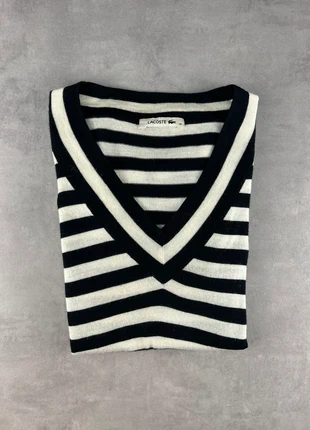 Pull col V Lacoste | Marinière | Taille S Femme | #LAC33, marke: Lacoste, zustand: Sehr gut, größe: S / 36 / 8, 19,90 €, 21,60 € beinhaltet Vinted-Käuferschutz Pro