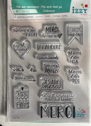 Tampon transparent diamant « mini mots remerciements » Azza, marque: Azza, état: Neuf sans étiquette, 5,00 €, 5,95 € Protection acheteurs incluse
