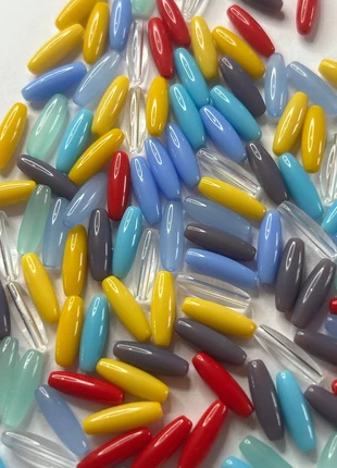 A718, lot de 120 perles en verre, 12*4mm, staat: Nieuw zonder prijskaartje, € 4,00, € 4,90 inclusief Kopersbescherming Pro