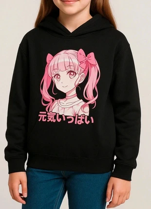 Felpa nera anime girl – SHEIN 11–12 anni (NUOVA), marque: Shein, état: Neuf sans étiquette, taille: 12 ans / 152 cm, 9,00 €, 10,15 € Protection acheteurs incluse