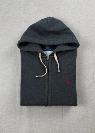 Gillet veste full zip Pull a capuche avec zip Ralph lauren gris anthracite logo rouge / Taille M, marque: Ralph Lauren, état: Très bon état, taille: M, 55,00 €, 58,45 € Protection acheteurs (Pro) incluse