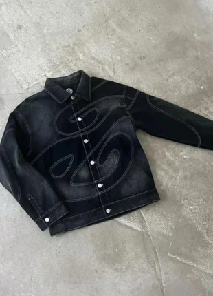 Veste gris noir en jean homme design y 2k avec boutons, année 2000'S rétro, marque: y2k, état: Neuf sans étiquette, taille: M, 53,00 €, 56,35 € Protection acheteurs incluse