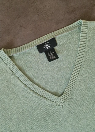 Pull fin col V Calvin Klein vert - Taille XXL, marca: Calvin Klein, estado: Nuevo sin etiquetas, tamaño: XXL / 44 / 16, 10,00 €, 11,20 € Protección al comprador incluida