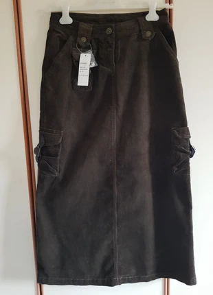 Gonna lunga velluto marrone vintage cargo (100% cotone), marque: Vintage Chic, état: Neuf avec étiquette, taille: M / 38 / 10, 39,00 €, 41,65 € Protection acheteurs incluse