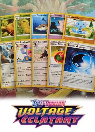 (Lot 3) Lot de 10 Cartes Pokémon Voltage Éclatant, marque: Pokémon, état: Très bon état, 1,10 €, 1,86 € Protection acheteurs incluse