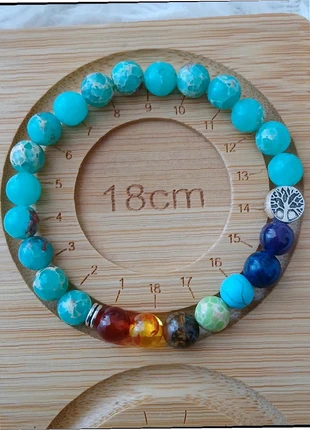 Bracelet 7 chakras en pierre, marque: Natural, état: Très bon état, 6,45 €, 7,47 € Protection acheteurs (Pro) incluse