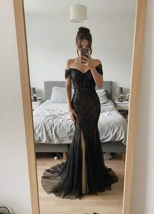 Sublime robe de soirée sirène sequins noir et nude #0020, brand: Éclat Nocturne, condizioni: Ottime, taglia: L / IT 44 / EU 40, €137.99, €145.59 include la Protezione acquisti