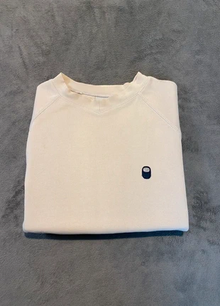 Pull à manche longue col rond Nike Vintage / Taille L Homme / crème logo brodé noir, brand: Nike, condition: Good, size: L, €20.00, €21.70 includes Buyer Protection